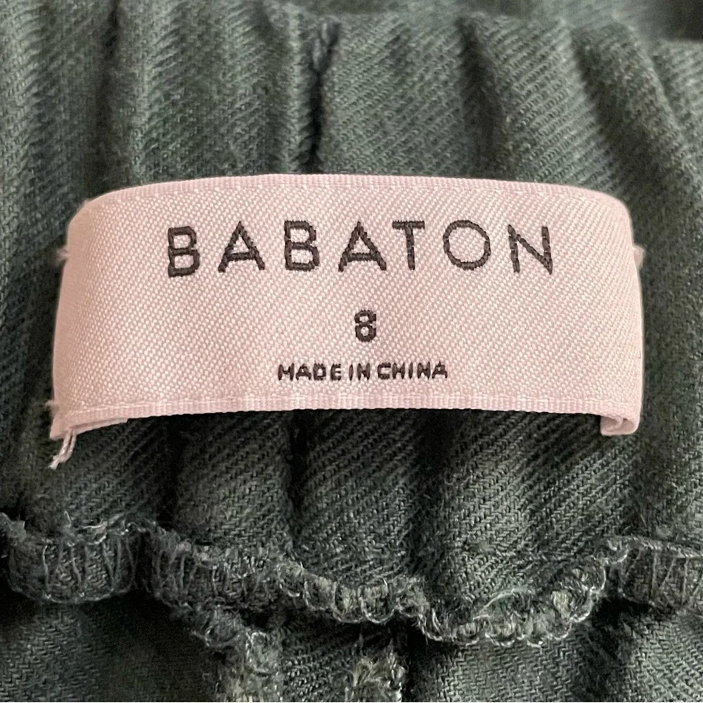 Babaton | Green Linen Blend Ankle Length Pants